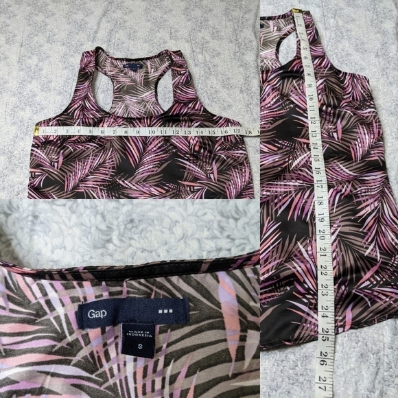 ✨3/$15 GAP Factory purple palm leaf tank blouse S - Picture 6 of 6